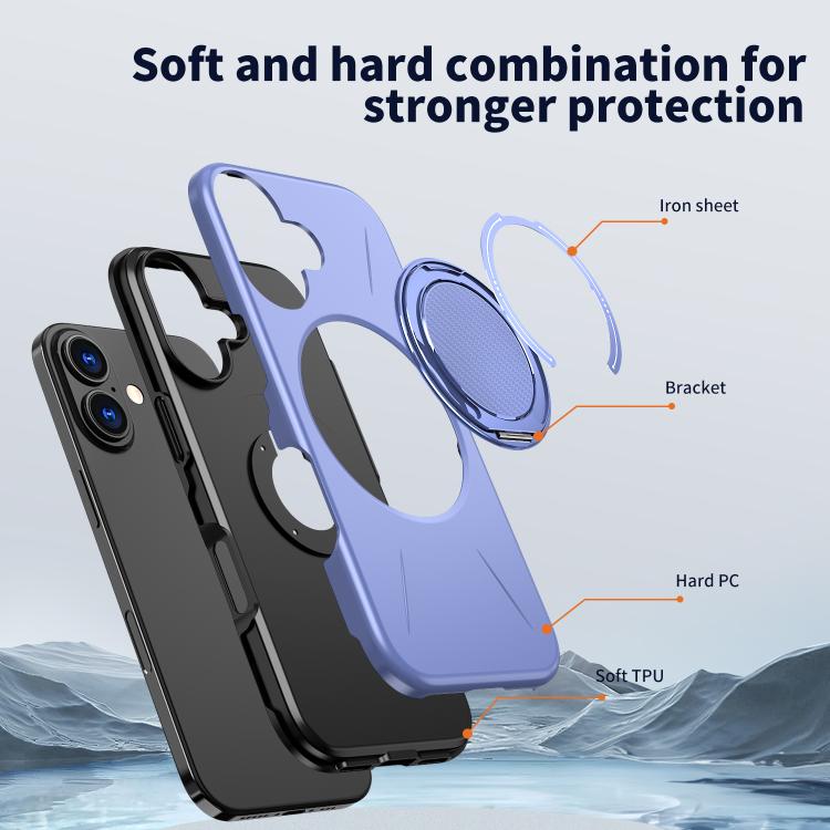 For iPhone 17 Kalebol Magnetic MagSafe Rotation Holder PC Phone Case(Lilac) by Kalebol