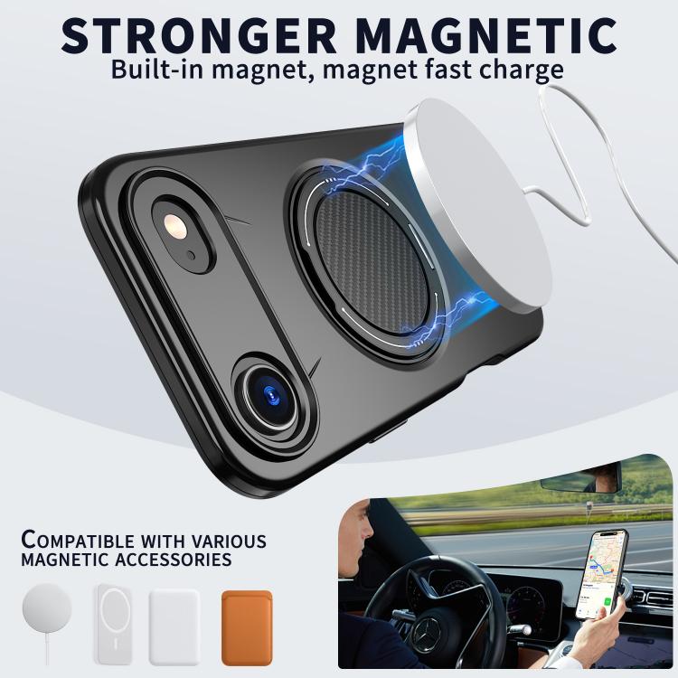 For iPhone Air Kalebol Magnetic MagSafe Rotation Holder PC Phone Case(Black) by Kalebol