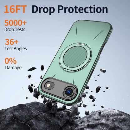 For iPhone Air Kalebol Magnetic MagSafe Rotation Holder PC Phone Case(Grey Green) by Kalebol