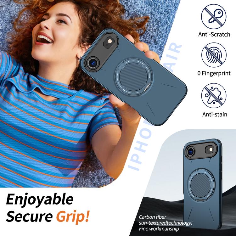 For iPhone Air Kalebol Magnetic MagSafe Rotation Holder PC Phone Case(Blue) by Kalebol