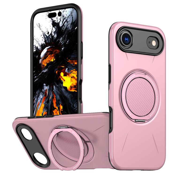 For iPhone Air Kalebol Magnetic MagSafe Rotation Holder PC Phone Case(Pink) by Kalebol