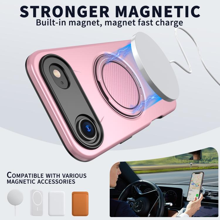 For iPhone Air Kalebol Magnetic MagSafe Rotation Holder PC Phone Case(Pink) by Kalebol