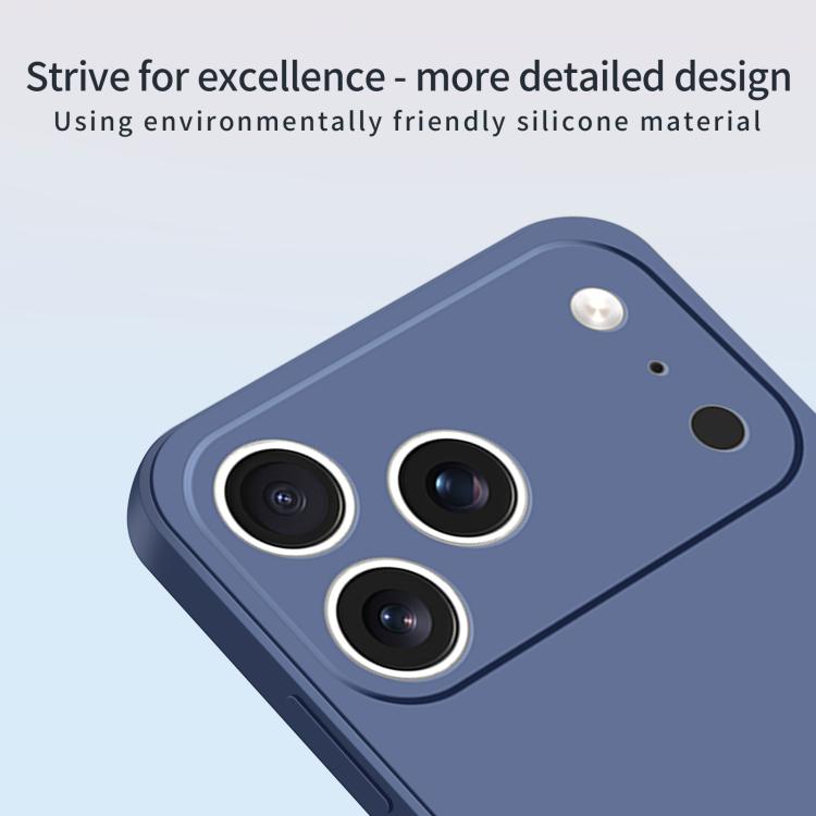 For iPhone 17 Pro MOFI Caring Soft Shell Liquid Silicone Skin Feel Phone Case(Grayish Blue) by MOFI