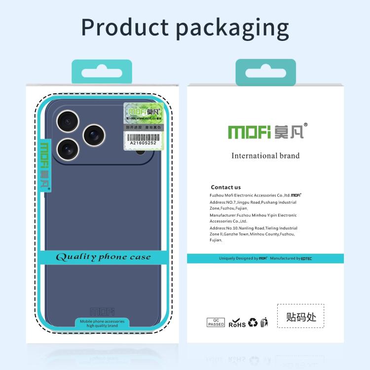 For iPhone 17 MOFI Caring Soft Shell Liquid Silicone Skin Feel Phone Case(Grayish Blue) by MOFI