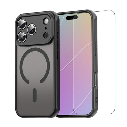 For iPhone 17 Pro Max ENKAY Hat-Prince MagSafe Matte Translucent Shockproof Phone Case with Large Arc Edge Film(Black) by ENKAY