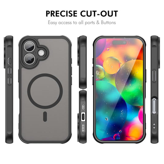 For iPhone 17 ENKAY Hat-Prince MagSafe Matte Translucent Shockproof Phone Case with Large Arc Edge Film(Black) by ENKAY