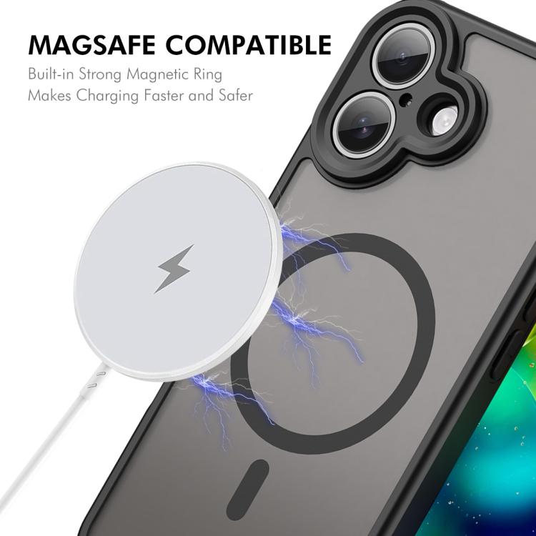 For iPhone 17 ENKAY Hat-Prince MagSafe Matte Translucent Shockproof Phone Case with Large Arc Edge Film(Black) by ENKAY