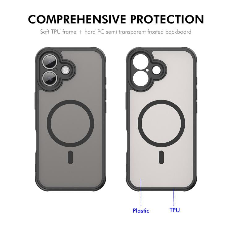 For iPhone 17 ENKAY Hat-Prince MagSafe Matte Translucent Shockproof Phone Case with Large Arc Edge Film(Blue) by ENKAY