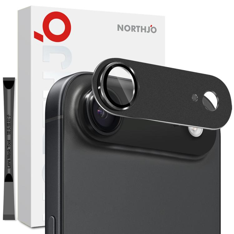 For iPhone Air NORTHJO Matte Camera Lens Metal Protector Tempered Glass Rear Lens Film(Black) by NORTHJO