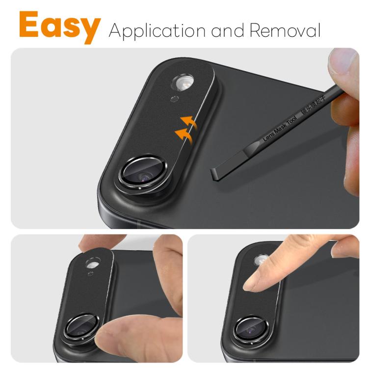 For iPhone Air NORTHJO Matte Camera Lens Metal Protector Tempered Glass Rear Lens Film(Black) by NORTHJO