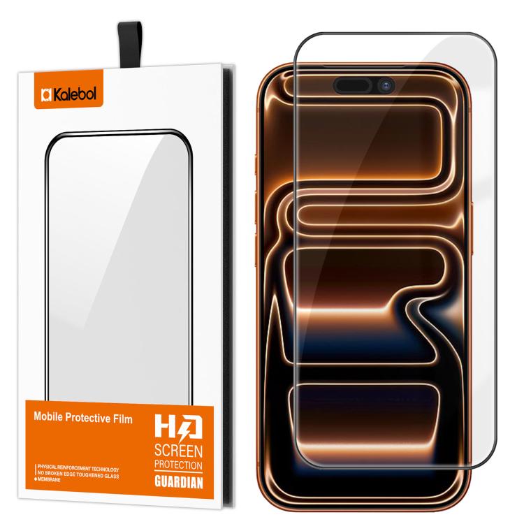 For iPhone 17 Pro Kalebol High-Aluminum Screen-Printed Full-Coverage Anti-Fingerprint Black-Bordered HD Tempered Glass Film by Kalebol