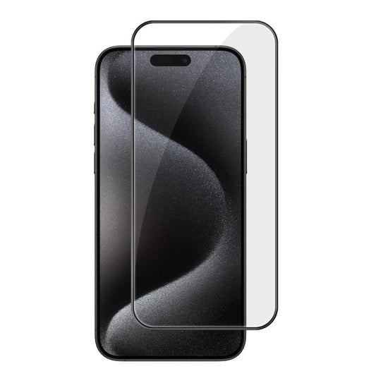 For iPhone 15 Pro Kalebol High-Aluminum Screen-Printed Full-Coverage Anti-Fingerprint Black-Bordered HD Tempered Glass Film by Kalebol
