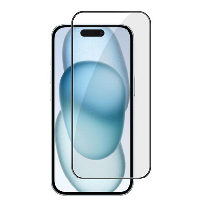 For iPhone 15 Plus Kalebol High-Aluminum Screen-Printed Full-Coverage Anti-Fingerprint Black-Bordered HD Tempered Glass Film by Kalebol