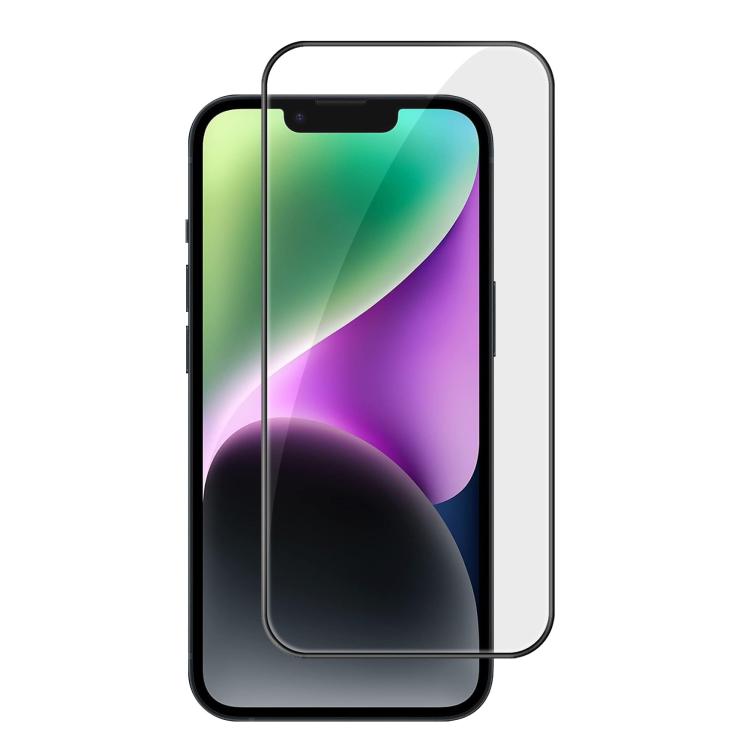 For iPhone 14 Plus Kalebol High-Aluminum Screen-Printed Full-Coverage Anti-Fingerprint Black-Bordered HD Tempered Glass Film by Kalebol