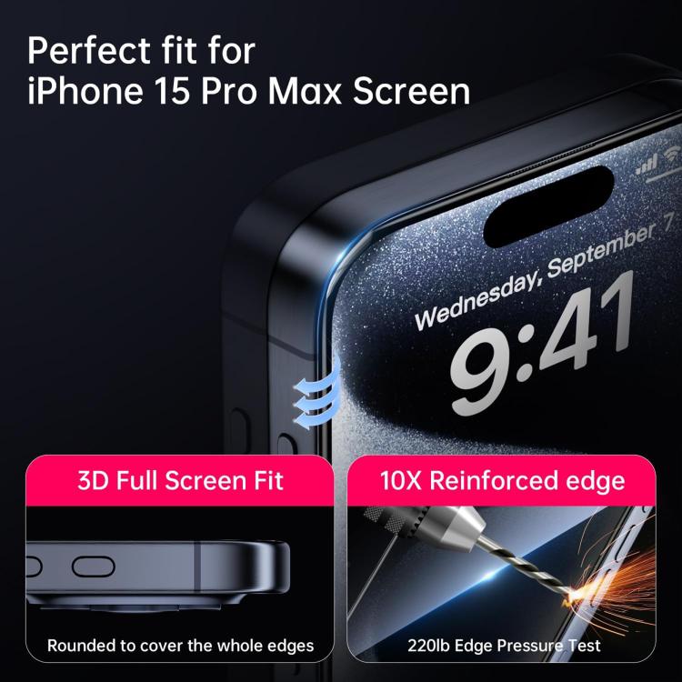 For iPhone XS Kalebol High-Aluminum Screen-Printed Full-Coverage Anti-Fingerprint Black-Bordered HD Tempered Glass Film by Kalebol