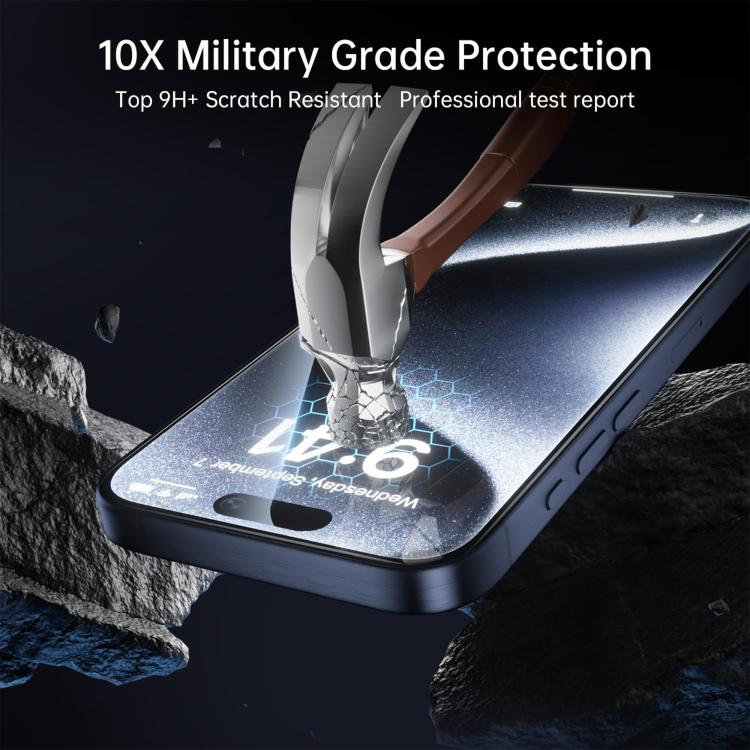 For iPhone 6s Plus 10pcs Kalebol High-Aluminum Screen-Printed Full-Coverage Anti-Fingerprint Black-Bordered HD Tempered Glass Film by Kalebol