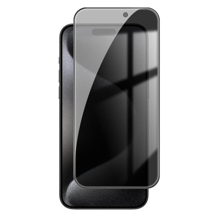 For iPhone 15 Pro Kalebol High-Aluminum Screen-Printed Full-Coverage Black-Border Privacy Tempered Glass Film by Kalebol
