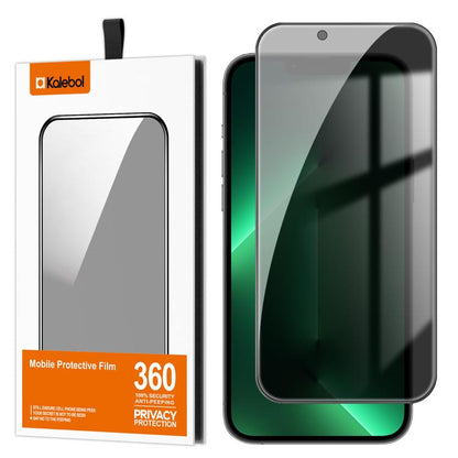 For iPhone 13 Pro Kalebol High-Aluminum Screen-Printed Full-Coverage Black-Border Privacy Tempered Glass Film by Kalebol