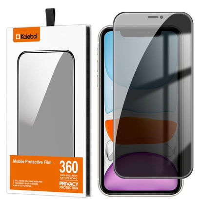 For iPhone 11 Kalebol High-Aluminum Screen-Printed Full-Coverage Black-Border Privacy Tempered Glass Film by Kalebol