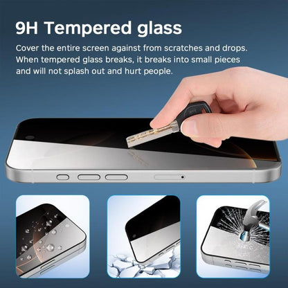 For iPhone 16 Kalebol High-Aluminum Screen-Printed Full-Coverage Black-Border Privacy Tempered Glass Film by Kalebol