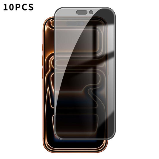 For iPhone 17 Pro Max 10pcs Kalebol High-Aluminum Screen-Printed Full-Coverage Black-Border Privacy Tempered Glass Film by Kalebol