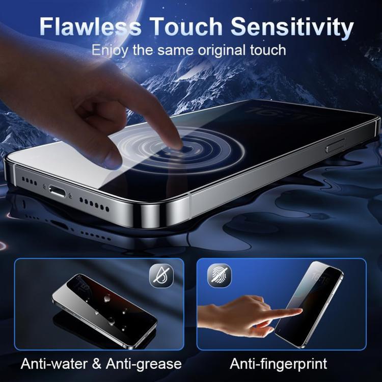 For iPhone 12 10pcs Kalebol High-Aluminum Screen-Printed Full-Coverage Black-Border Privacy Tempered Glass Film by Kalebol