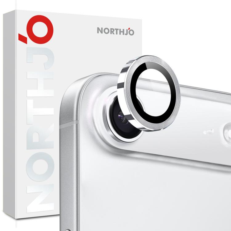For iPhone Air NORTHJO Camera Lens Protector CD Metal Ring Tempered Glass Film(Silver) by NORTHJO