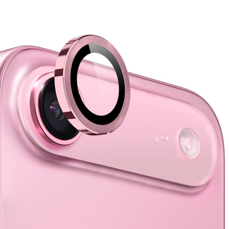 For iPhone Air NORTHJO Camera Lens Protector CD Metal Ring Tempered Glass Film(Pink) by NORTHJO