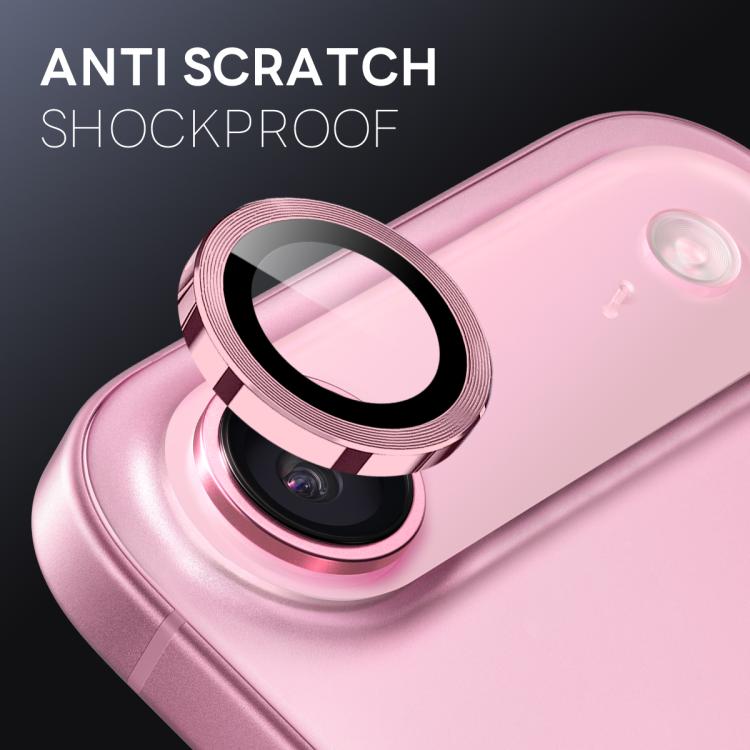 For iPhone Air NORTHJO Camera Lens Protector CD Metal Ring Tempered Glass Film(Pink) by NORTHJO