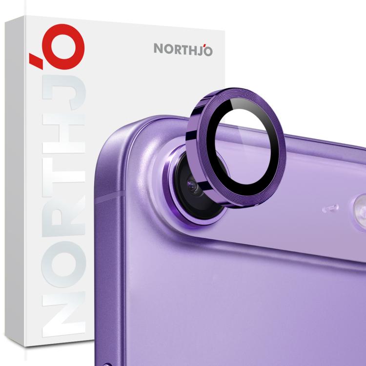 For iPhone Air NORTHJO Camera Lens Protector CD Metal Ring Tempered Glass Film(Purple) by NORTHJO