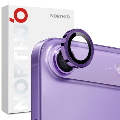 For iPhone Air NORTHJO Camera Lens Protector CD Metal Ring Tempered Glass Film(Purple) by NORTHJO