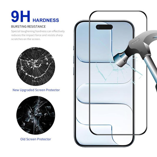 For iPhone Air 2pcs ENKAY Thickened Glue No White Edge High Aluminum-silicon Tempered Glass Film by ENKAY