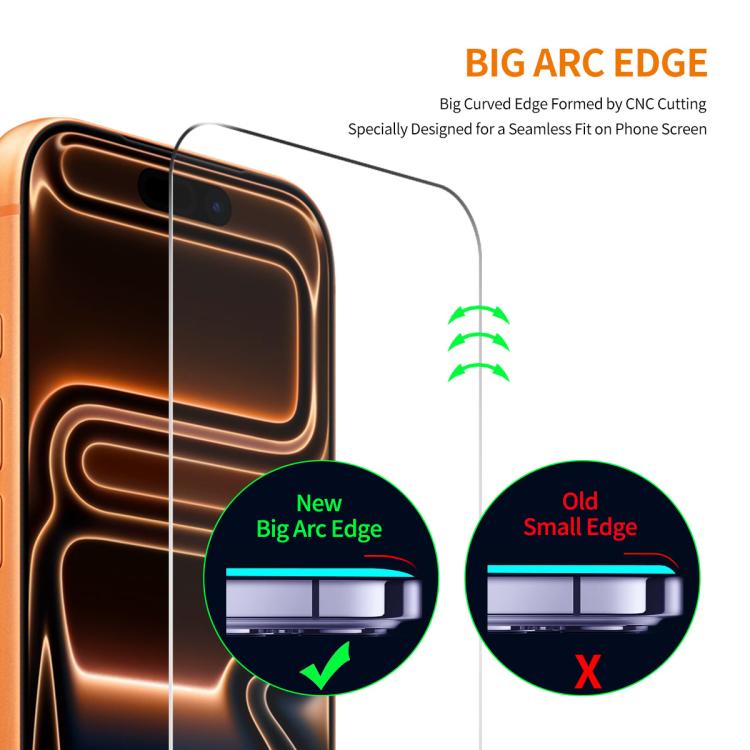 For iPhone 17 Pro Max 5pcs ENKAY Thickened Glue No White Edge 9H Big Arc Edge High Aluminum-silicon Tempered Glass Film by ENKAY