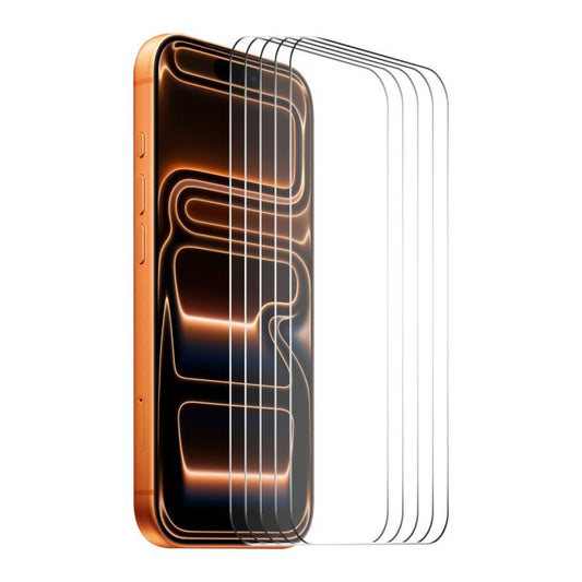 For iPhone 17 Pro 5pcs ENKAY Thickened Glue No White Edge 9H Big Arc Edge High Aluminum-silicon Tempered Glass Film by ENKAY