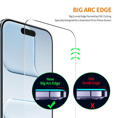 For iPhone Air 10pcs ENKAY Thickened Glue No White Edge 9H Big Arc Edge High Aluminum-silicon Tempered Glass Film by ENKAY