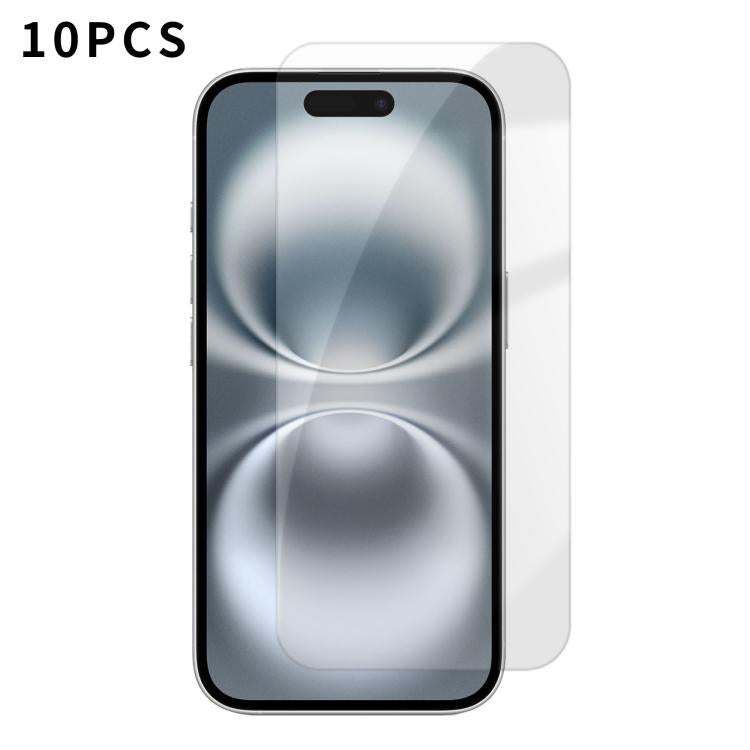 For iPhone 16 Plus Kalebol 10pcs High-Aluminum Semi-Screen Anti-Fingerprint HD Tempered Glass Film by Kalebol