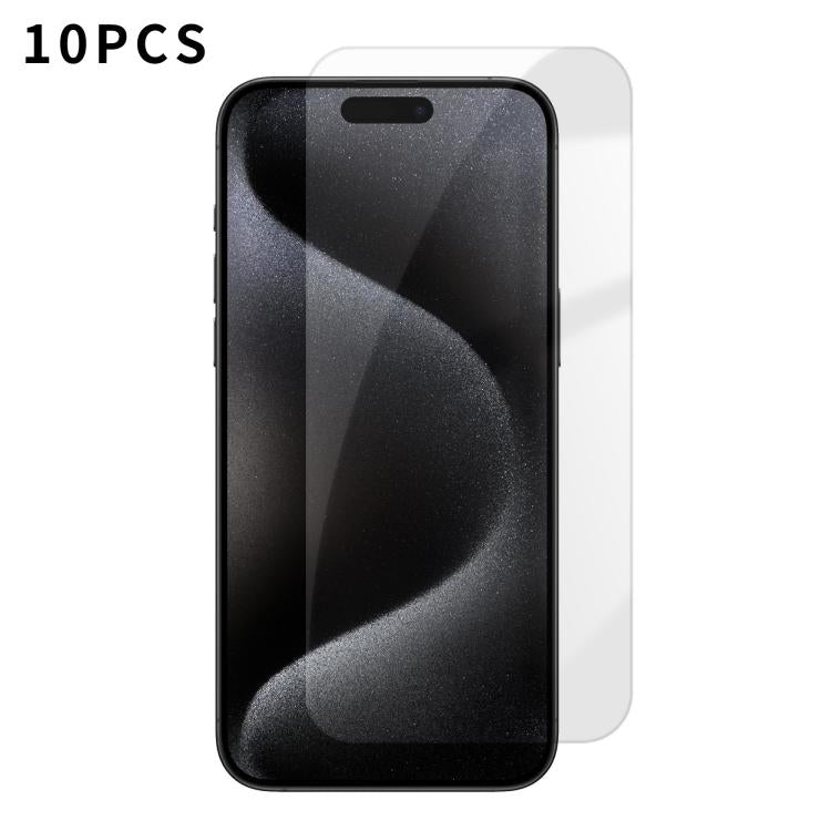 For iPhone 15 Pro Max Kalebol 10pcs High-Aluminum Semi-Screen Anti-Fingerprint HD Tempered Glass Film by Kalebol