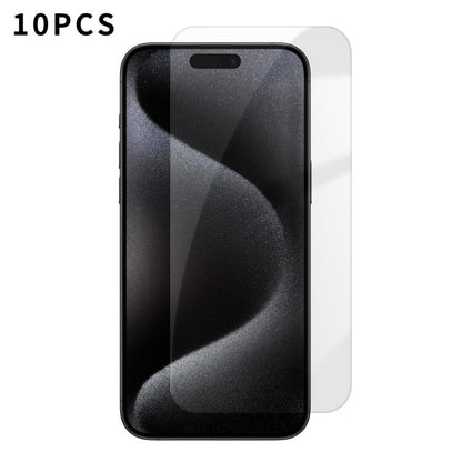 For iPhone 15 Pro Max Kalebol 10pcs High-Aluminum Semi-Screen Anti-Fingerprint HD Tempered Glass Film by Kalebol