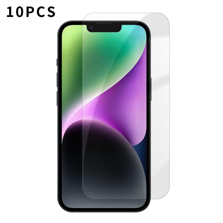 For iPhone 14 Plus Kalebol 10pcs High-Aluminum Semi-Screen Anti-Fingerprint HD Tempered Glass Film by Kalebol