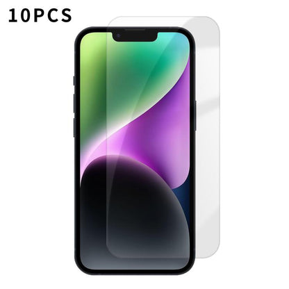 For iPhone 14 Kalebol 10pcs High-Aluminum Semi-Screen Anti-Fingerprint HD Tempered Glass Film by Kalebol