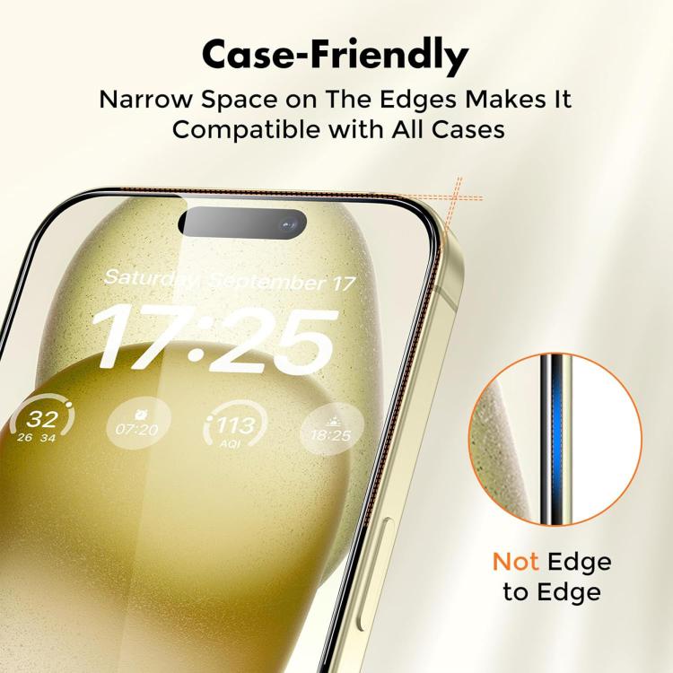 For iPhone 17 Pro Kalebol 10pcs High-Aluminum Semi-Screen Anti-Fingerprint HD Tempered Glass Film by Kalebol