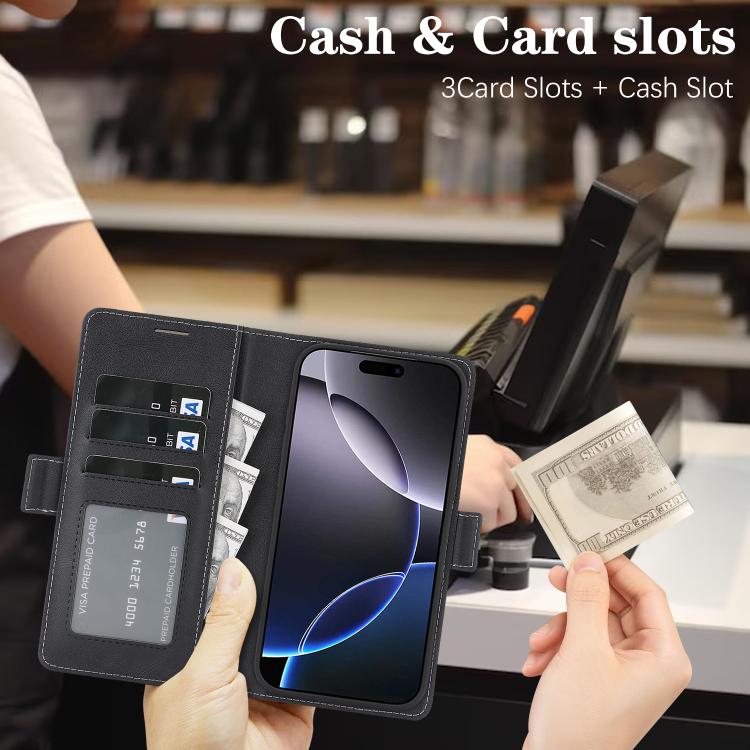 For iPhone 17 Pro Max Kalebol Strong Magnetic MagSafe Ring 2 In 1 Split Leather Phone Case(Black) by Kalebol