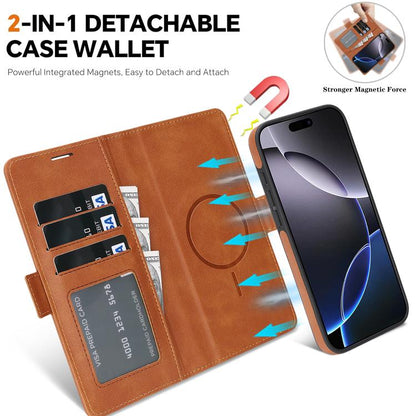 For iPhone 17 Pro Max Kalebol Strong Magnetic MagSafe Ring 2 In 1 Split Leather Phone Case(Brown) by Kalebol