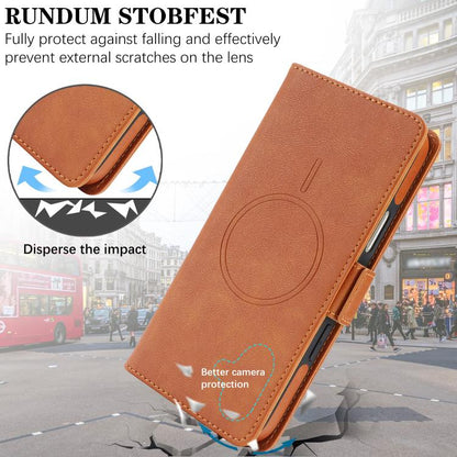 For iPhone 17 Kalebol Strong Magnetic MagSafe Ring 2 In 1 Split Leather Phone Case(Brown) by Kalebol