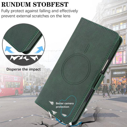 For iPhone 17 Kalebol Strong Magnetic MagSafe Ring 2 In 1 Split Leather Phone Case(Green) by Kalebol