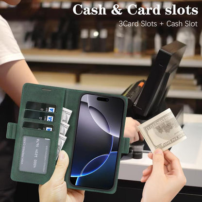 For iPhone 17 Kalebol Strong Magnetic MagSafe Ring 2 In 1 Split Leather Phone Case(Green) by Kalebol