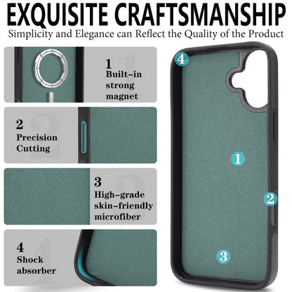 For iPhone 17 Kalebol Strong Magnetic MagSafe Ring 2 In 1 Split Leather Phone Case(Green) by Kalebol