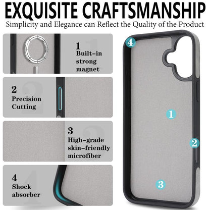 For iPhone 17 Kalebol Strong Magnetic MagSafe Ring 2 In 1 Split Leather Phone Case(Gray) by Kalebol