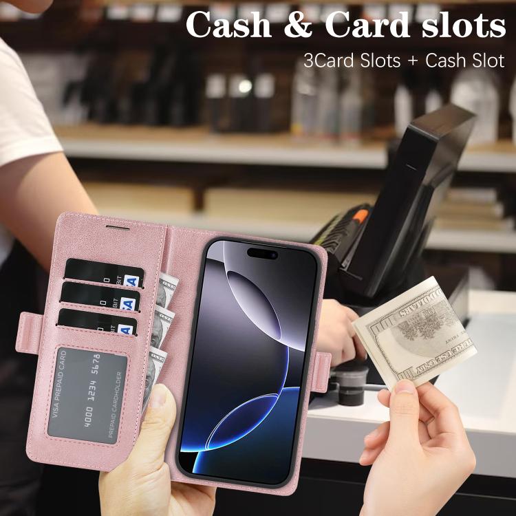 For iPhone 17 Kalebol Strong Magnetic MagSafe Ring 2 In 1 Split Leather Phone Case(Rose Gold) by Kalebol