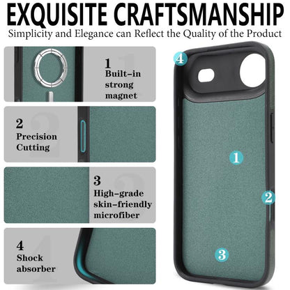 For iPhone Air Kalebol Strong Magnetic MagSafe Ring 2 In 1 Split Leather Phone Case(Green) by Kalebol